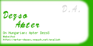 dezso apter business card